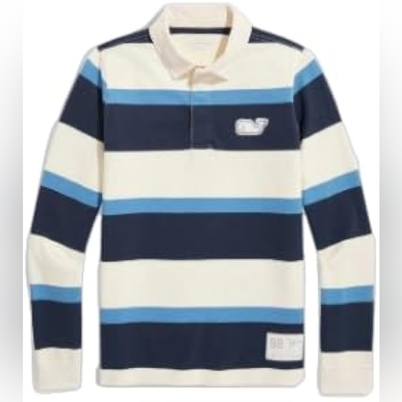 NWT Vineyard Vines Boys Rugby Multi-Stripe Long Sleeve Shirt XL (18) - Picture 1 of 6